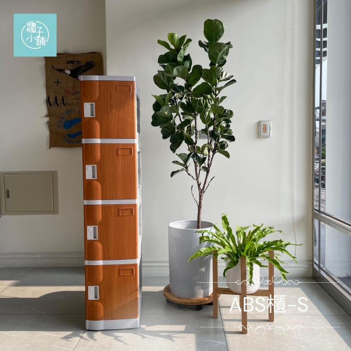 4人 ABS櫃-M  木紋門板-密碼鎖櫃